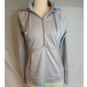 Athleta Gray Heavenly Hail 1/2 Zip Hoodie Size MEDIUM